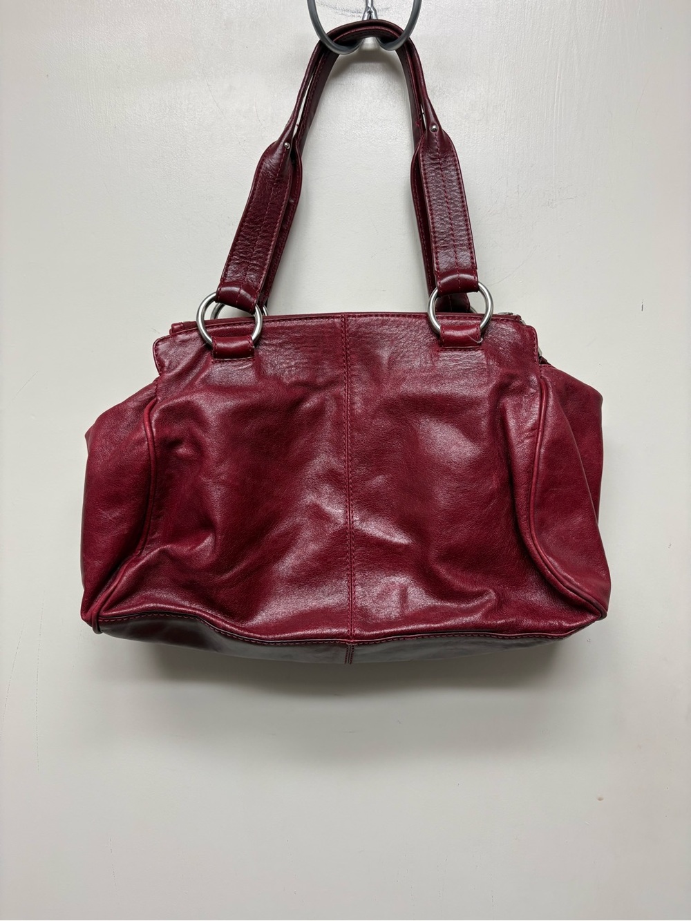 HOBO Red Leather Hobo Shoulder Bag